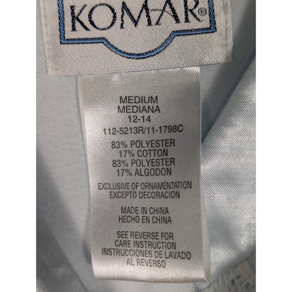 Komar Lg Med Icy Blue Long Sleeve Lace Trim Nightgown Gown Liquid Satin‎ - Picture 5 of 9
